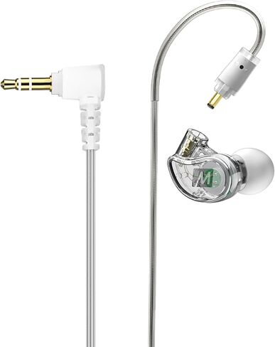 MEE audio M6 Single Side in Ear Earbud, Left Side, One Wired Earphone with 51" Cable, Secure Fit Moldable Earhook, & 3.5 mm Plug, Stereo-to-Mono, for Driving, Cycling, & More (Bulk Packaging, Clear) in Saudi Arabia