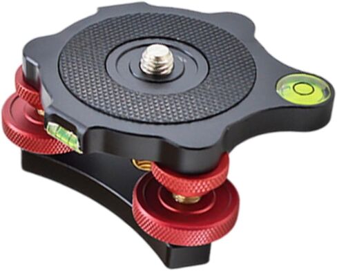Tripod Leveling Base Camera Leveler Tripod Head Panoramic Head Aluminum Alloy with Bubble Level Precision Adjustment Suitable for Professional in Saudi Arabia