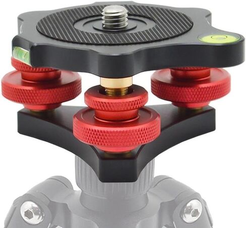 Tripod Leveling Base Camera Leveler Tripod Head Panoramic Head Aluminum Alloy with Bubble Level Precision Adjustment Suitable for Professional in Saudi Arabia