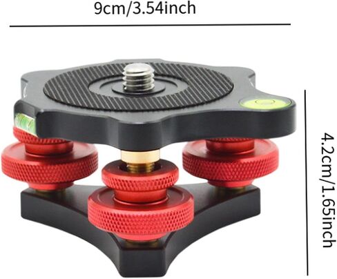 Tripod Leveling Base Camera Leveler Tripod Head Panoramic Head Aluminum Alloy with Bubble Level Precision Adjustment Suitable for Professional in Saudi Arabia