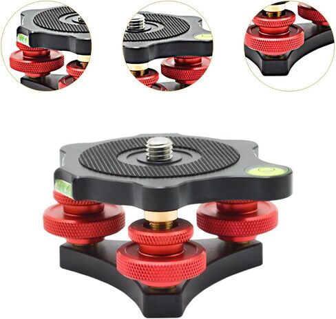 Tripod Leveling Base Camera Leveler Tripod Head Panoramic Head Aluminum Alloy with Bubble Level Precision Adjustment Suitable for Professional in Saudi Arabia