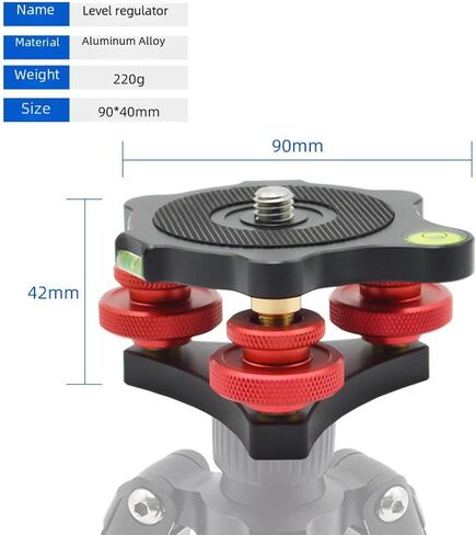 Tripod Leveling Base Camera Leveler Tripod Head Panoramic Head Aluminum Alloy with Bubble Level Precision Adjustment Suitable for Professional in Saudi Arabia