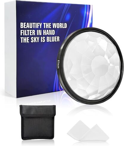 Kaleidoscope Prism Crystal Glass Filter 67mm, Special Effects Lens Filter with Multiple Refractions & High Light Transmission for DSLR SLR Cinematic Video & Portrait Shoots in Saudi Arabia