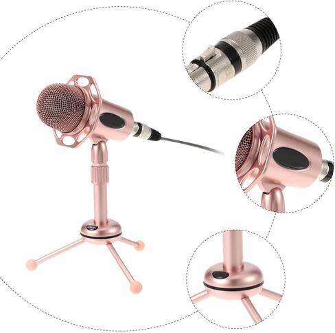 Table Microphone Kit with Adjustable Stand, Alloy Pink in Saudi Arabia