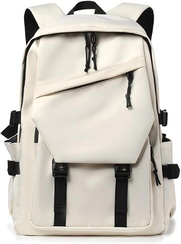 Leisure, College Backpack. Outdoor Travel, Stylish Lightweight Backpack. (off-white) in Saudi Arabia