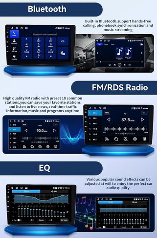 [4+128GB] Android 15 Car Radio Stereo for Nissan Rogue X-Trail Qashqai 2014-2018 with Wireless CarPlay Android Auto,10.1" Screen Car Radio with Bluetooth GPS WiFi FM/RDS DSP EQ SWC Backup Camera in Kuwait