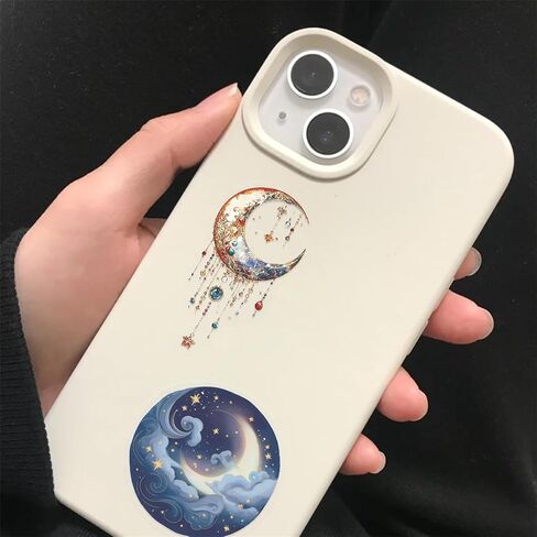 100PCS Cute Magic Moon Transparent Stickers Pack,Magical Witchcraft Sticker with Crystals,Witches,Owls, Potions,Cauldrons,Waterproof Vinyl PET Dreamcatcher Stickers for Scrapbook Party Favors in Saudi Arabia
