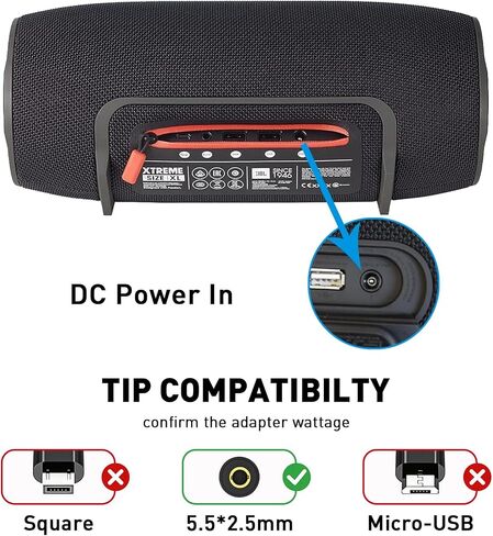 65W 19V Charger Compatible with JBL Boombox 3 2 1 JBL Xtreme 2 Charger in Saudi Arabia