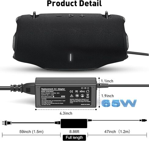 65W 19V Charger Compatible with JBL Boombox 3 2 1 JBL Xtreme 2 Charger in Saudi Arabia