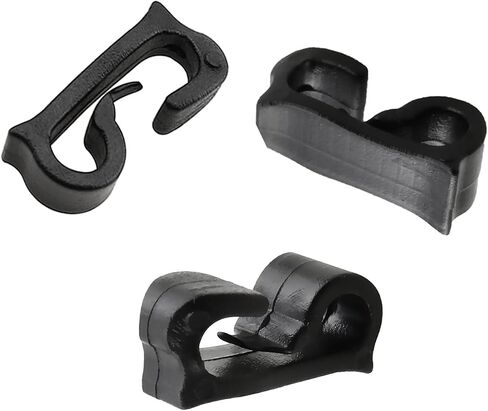 24PCS Elastic Rope Double Hook Buckle Locks Plastic Camping Tent Rope Clips Outdoor Hiking Backpack Hooks Camping Backpack Tactical Gear Accessories Webbing Organizing And Securing Buckles Black in Saudi Arabia