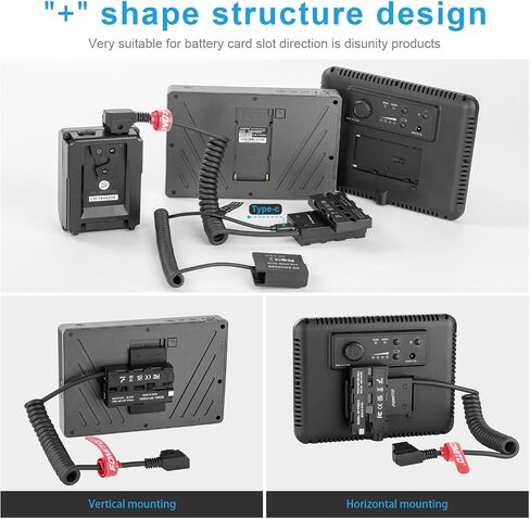 FOMITO 2-Sided NPF Dummy Battery Cross-Shaped to D-tap Power Cable with USB-C Output Output Connecting V-Mount Battery for Field Monitor, Wireless Video Transmission, LED Light, Camera, Smartphone in Saudi Arabia