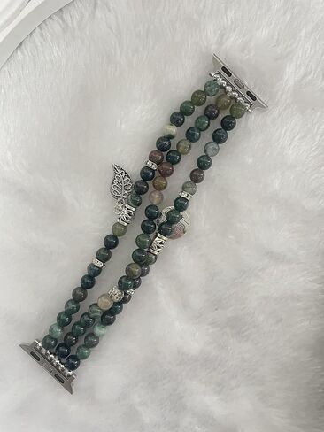 Natural Stone Beaded Band for Women Compatible with Apple Watch 38mm 40mm 41mm 42mm 44mm 45mm 46mm 49mm Fashion Handmade Elastic Stretch Strap for Series 11 10 9 8 7 6 5 4 3 2 1 SE Ultra 2 in Saudi Arabia