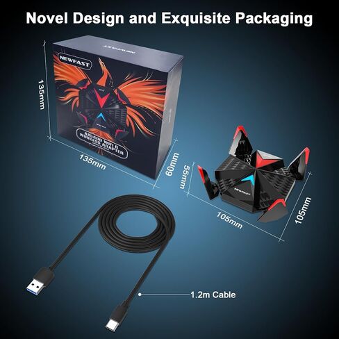 NEWFAST USB WiFi Adapter for Desktop PC AX5400 Wireless Network Adapter in Saudi Arabia