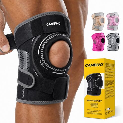 CAMBIVO Knee Brace with Stabilizers, Gel Pad & Open Patella for Men & Women in Saudi Arabia