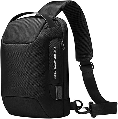 BANGE Sling Bag, Men's Chest Bag Waterproof Shoulder bags Casual Crossbody Sling Backpack with USB Charging Port for Men and Women… in Saudi Arabia