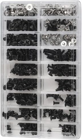 360-Piece Laptop Screw Kit M2 M2.5 for M3 Black Zinc Plated Countersunk Head for Notebook Repair Assorted Sizes 0.08-0.4 Inch in Saudi Arabia