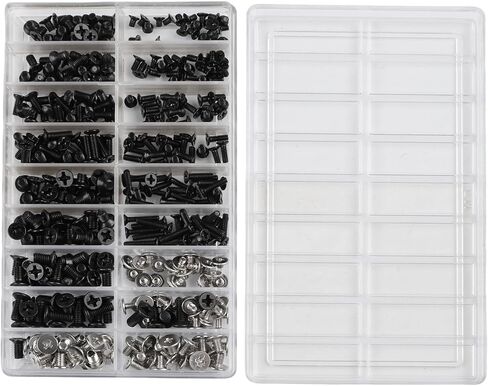 360-Piece Laptop Screw Kit M2 M2.5 for M3 Black Zinc Plated Countersunk Head for Notebook Repair Assorted Sizes 0.08-0.4 Inch in Saudi Arabia