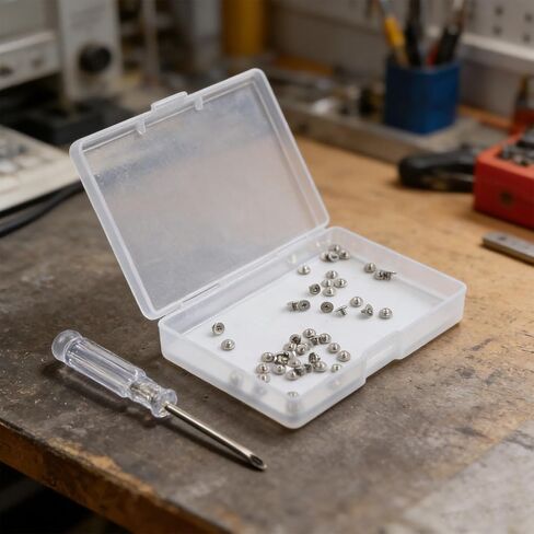 50 Pcs M2x2.5 Flat Head for cross Screws for Computer Installation with Screwdriver, Nickel Plated Carbon Steel Hardware Kit in Storage Box in Saudi Arabia