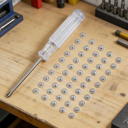 50 Pcs M2x2.5 Flat Head for cross Screws for Computer Installation with Screwdriver, Nickel Plated Carbon Steel Hardware Kit in Storage Box in Saudi Arabia