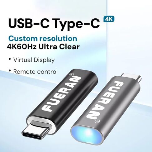 4K 60 هرتز USB-C نوع C محول العرض الافتراضي DDC EDID دمية التوصيل مقطوعة الرأس شبح عرض المحاكي 2K1080P @ 120 هرتز (Type-C/USB-C) in Kuwait