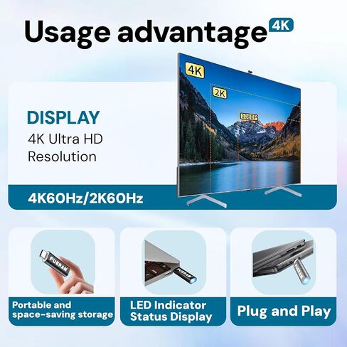 4K 60 هرتز USB-C نوع C محول العرض الافتراضي DDC EDID دمية التوصيل مقطوعة الرأس شبح عرض المحاكي 2K1080P @ 120 هرتز (Type-C/USB-C) in Kuwait