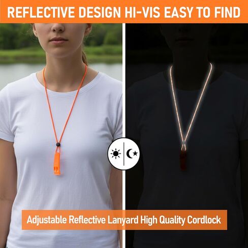 8Pcs Emergency Whistles with Reflective Lanyard in Saudi Arabia