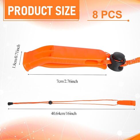 8Pcs Emergency Whistles with Reflective Lanyard in Saudi Arabia