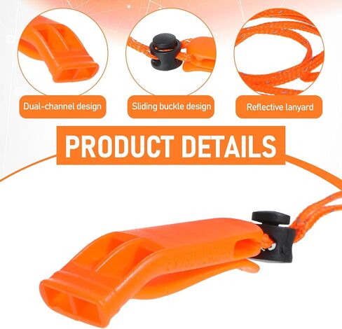 8Pcs Emergency Whistles with Reflective Lanyard in Saudi Arabia