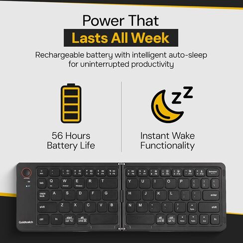 Goldtouch Peapod Mini Bluetooth Keyboard, Foldable, Classic, 1 Count in Saudi Arabia