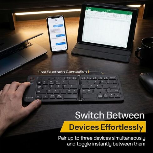 Goldtouch Peapod Mini Bluetooth Keyboard, Foldable, Classic, 1 Count in Saudi Arabia