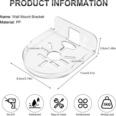 OOTSR 2 Pack Acrylic Wall Mount Bracket for Security Camera, Universal Adhesive Wall Shelves for Baby Monitors Speakers, No Drilling Mounting Tray Indoor, Clear in Saudi Arabia