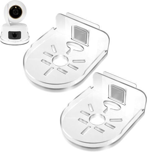 OOTSR 2 Pack Acrylic Wall Mount Bracket for Security Camera, Universal Adhesive Wall Shelves for Baby Monitors Speakers, No Drilling Mounting Tray Indoor, Clear in Saudi Arabia
