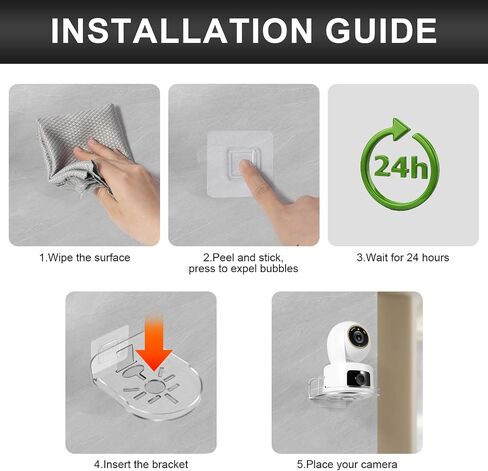 OOTSR 2 Pack Acrylic Wall Mount Bracket for Security Camera, Universal Adhesive Wall Shelves for Baby Monitors Speakers, No Drilling Mounting Tray Indoor, Clear in Saudi Arabia