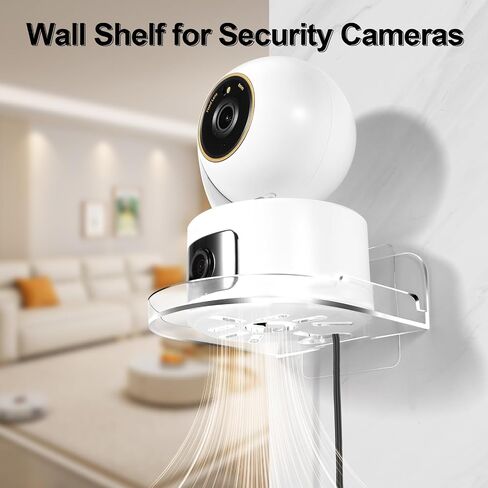 OOTSR 2 Pack Acrylic Wall Mount Bracket for Security Camera, Universal Adhesive Wall Shelves for Baby Monitors Speakers, No Drilling Mounting Tray Indoor, Clear in Saudi Arabia