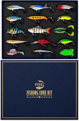 Fishing Lures Kit for Bass, 15PCS Swimbaits Crankbaits Fishing Tackle Set in Kuwait