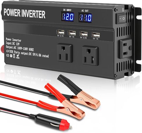 1000W Peak Power Inverter, Car Inverter with 3 AC, 3 USB,1 Type-c Port in Saudi Arabia