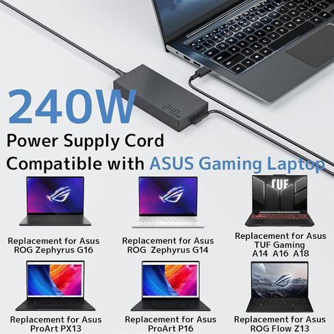 240W Charger Replacement for ASUS ROG Zephyrus ProArt TUF Power Supply Cord in Kuwait