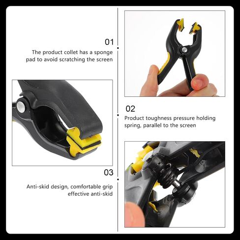 4pcs Heavy Duty Screen Suction Cups with Adjustable Pads and Pressure Holding Spring for Mobile Phone and Frame Repair, Made of Sturdy Abs and Silicone Materials in Saudi Arabia