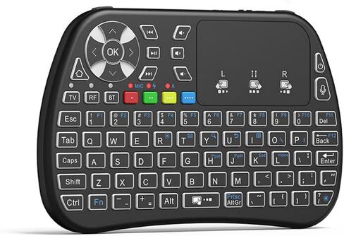 Mini Bluetooth Keyboard Remote Control with Touchpad Mouse Combo,RGB Backlit 2.4GHz+BT Dual Mode Keyboard Rechargeable Handheld Wireless Portable for Android TV Box Smart TV PC PS3 Windows MacOS X-Box in Kuwait