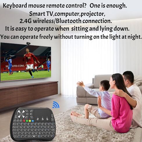 Mini Bluetooth Keyboard Remote Control with Touchpad Mouse Combo,RGB Backlit 2.4GHz+BT Dual Mode Keyboard Rechargeable Handheld Wireless Portable for Android TV Box Smart TV PC PS3 Windows MacOS X-Box in Kuwait