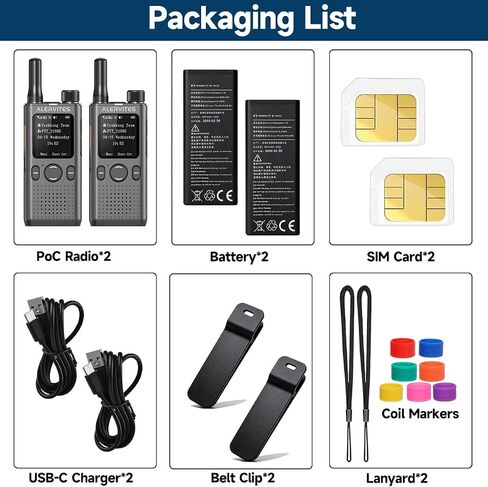 Global Rapid Walkie Talkies Unlimited Range PoC Radio, 5000+ Miles Nationwide PTT Push-to-Talk Over Long Distance 4G LTE Two-Way Radios For Camping,Family,Logistics,Truck Fleets,Cruise(SIM Card,2Pack) in Saudi Arabia