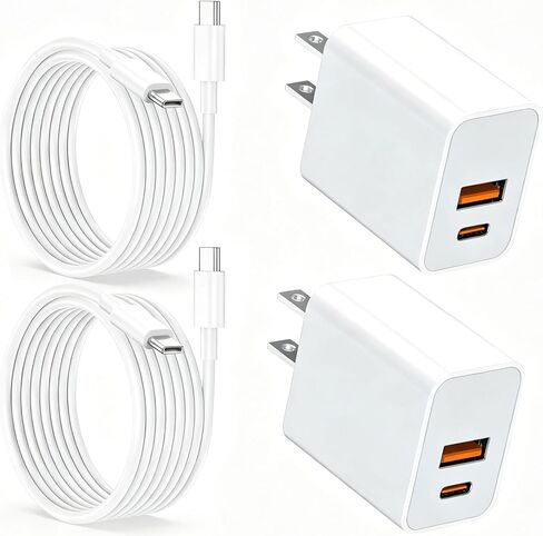 30W Fast Charging Kit, 2-Pack: USB-A and USB-C Charger and Data Cable in Saudi Arabia