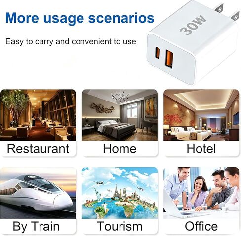 30W Fast Charging Kit, 2-Pack: USB-A and USB-C Charger and Data Cable in Saudi Arabia