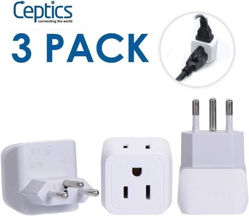 Swiss Travel Adapter Bundle by Ceptics - Type J - Charge Multiple Devices At Once - USA to Switzerland, Liechtenstein, Rwanda - Multipack - for Your Cell Phones, Tablets, iPhone, Camera in Saudi Arabia