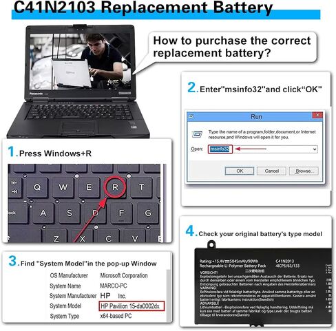 C41N2013 C41N2013-1 Battery Replacement for ASUS ROG Strix G15 G513 G513IM G513QM G17 G713 G713QM 15 G533 G533QR 17 G733 Zephyrus GA503 GA503RM M16 GU603 TUF A15 FA507 A17 FA707 in Kuwait