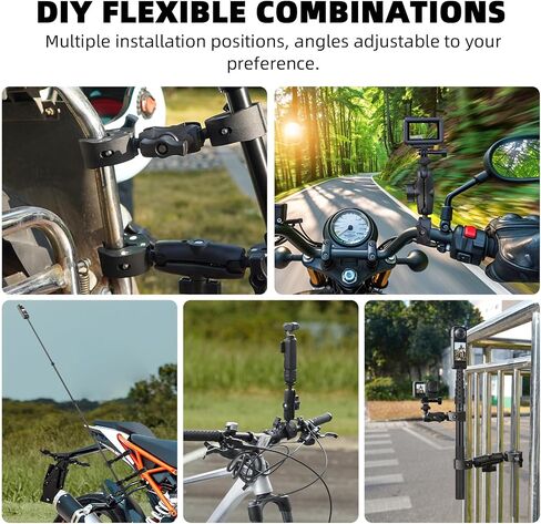 BRDRC Backpack & Motorcycle Mount for Insta360 X5 X4 Air, Anti-Slip Shoulder Clip & Bike Handlebar Clamp with 59" Invisible Selfie Stick Bundle in Saudi Arabia