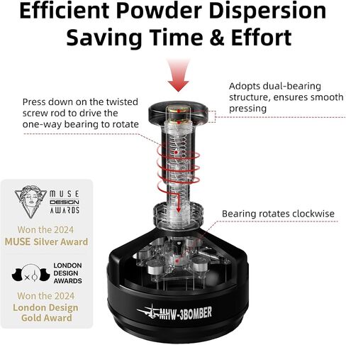 MHW-3BOMBER WDT Tool Espresso 58mm, Espresso Distribution Tool with Magnetic Base for Barista, Adjustable Depth Needle Distributor Tool, 0.25mm x 14 Coffee Stirrer Tools, YU Series Cyclone, T5849 in Saudi Arabia