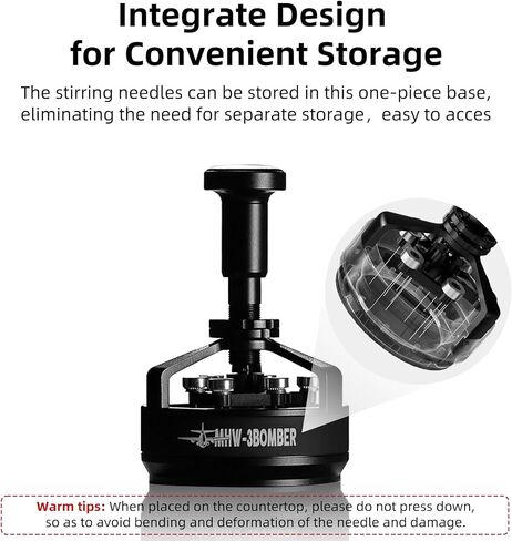MHW-3BOMBER WDT Tool Espresso 58mm, Espresso Distribution Tool with Magnetic Base for Barista, Adjustable Depth Needle Distributor Tool, 0.25mm x 14 Coffee Stirrer Tools, YU Series Cyclone, T5849 in Saudi Arabia