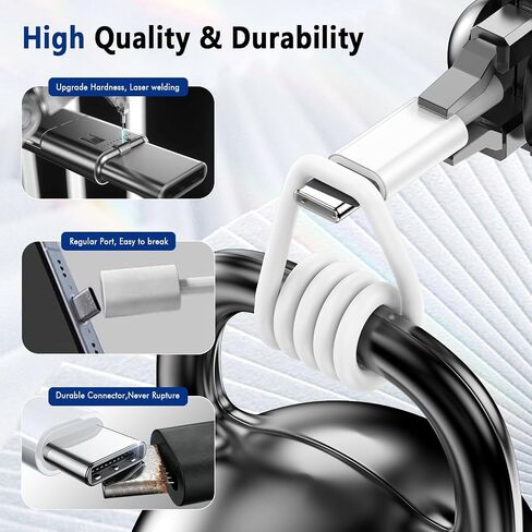 Exeric USB C to USB C Cable 6FT 2Pack, 60W Type C Fast Charger Cord in Kuwait