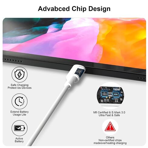 Exeric USB C to USB C Cable 6FT 2Pack, 60W Type C Fast Charger Cord in Kuwait
